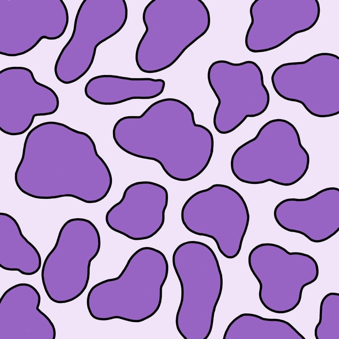 Purple Cow Print Pattern Wallpaper