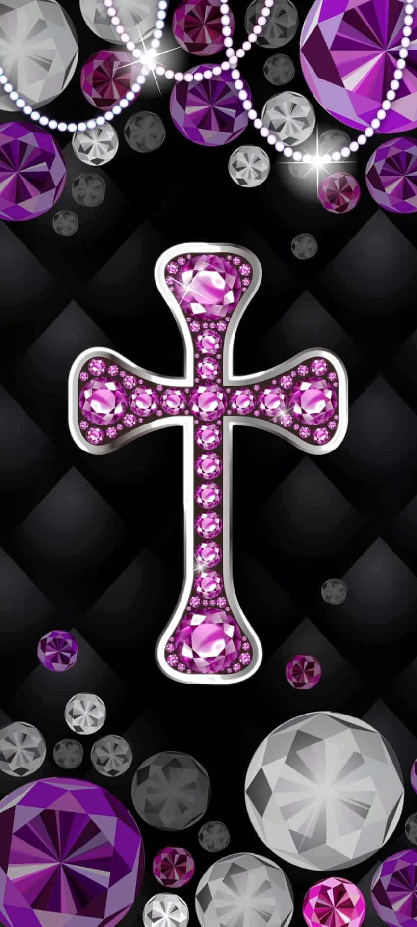 Purple Cross Jewelry Design Wallpaper