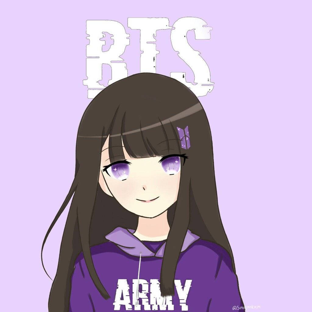 Purple Eyes Bts Army Girl Wallpaper