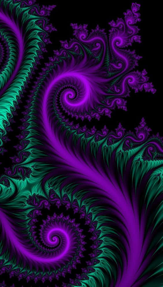 Purple Green Fractal Art Wallpaper