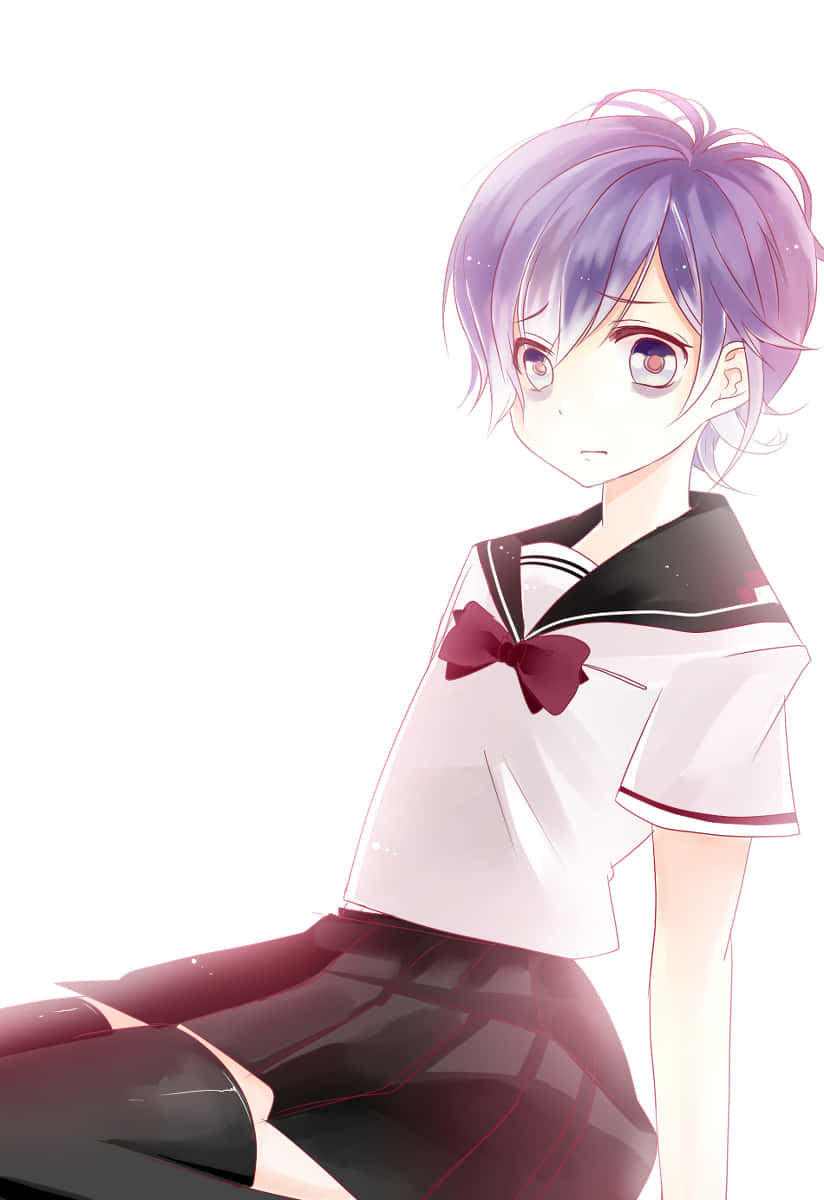 Purple Haired Anime Character Wallpaper