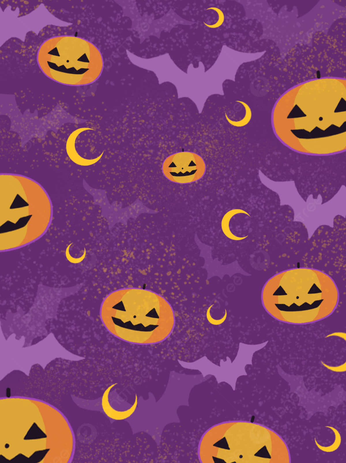 Purple Halloween Pattern Wallpaper