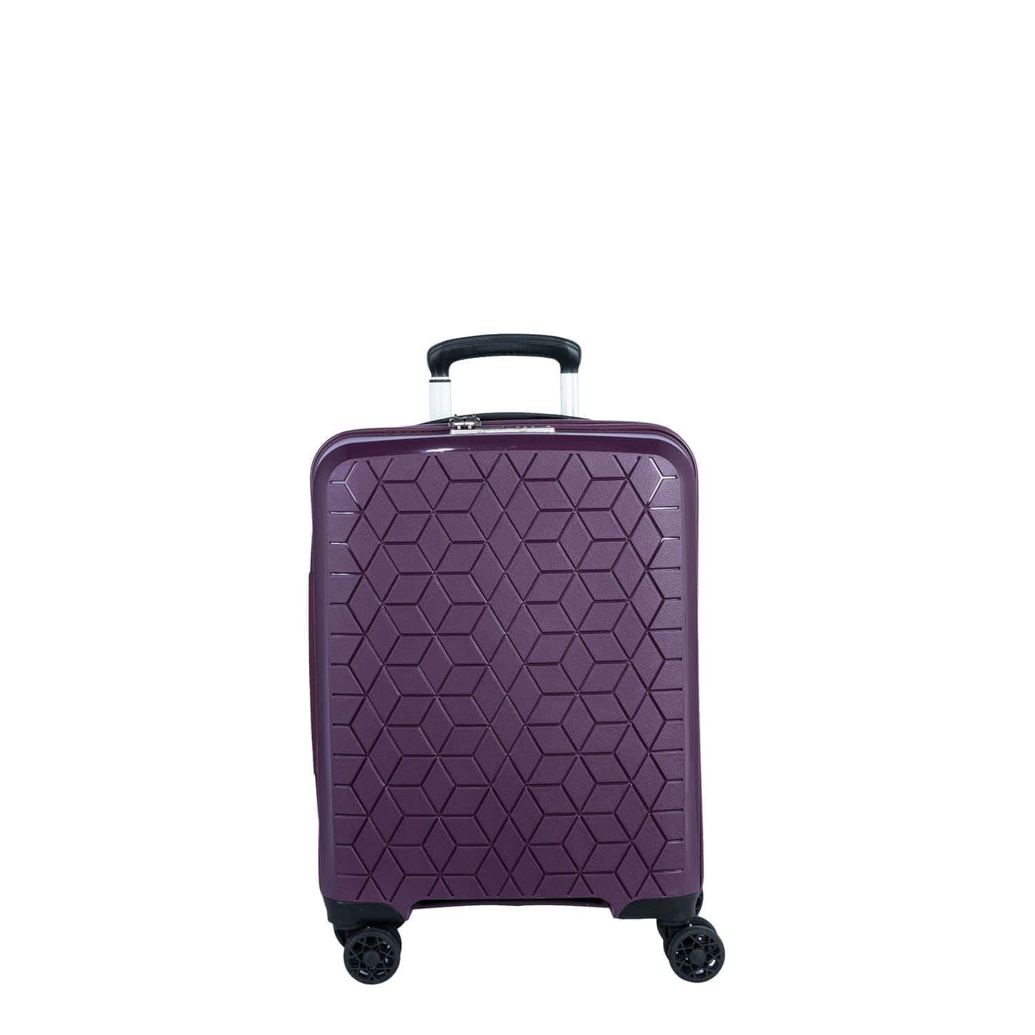 Purple Hardshell Suitcase Standing Wallpaper