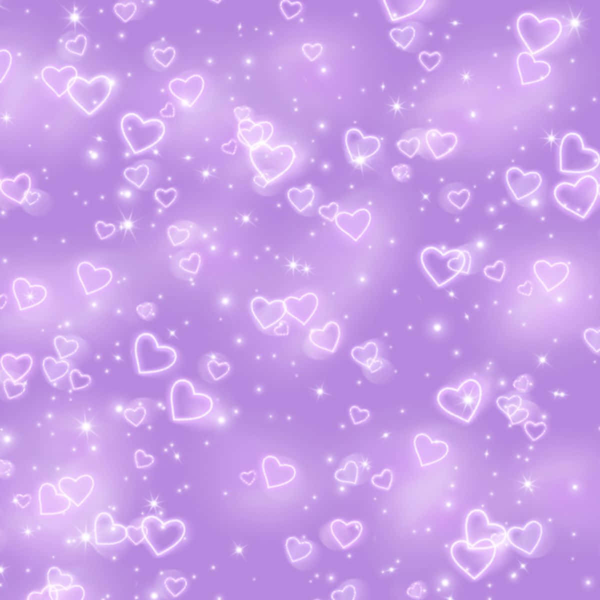 Purple Hearts Glitter Y2 K Aesthetic Background Wallpaper