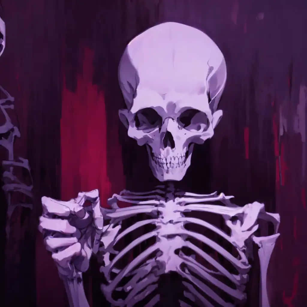 Purple Hued Skeleton Artwork Wallpaper