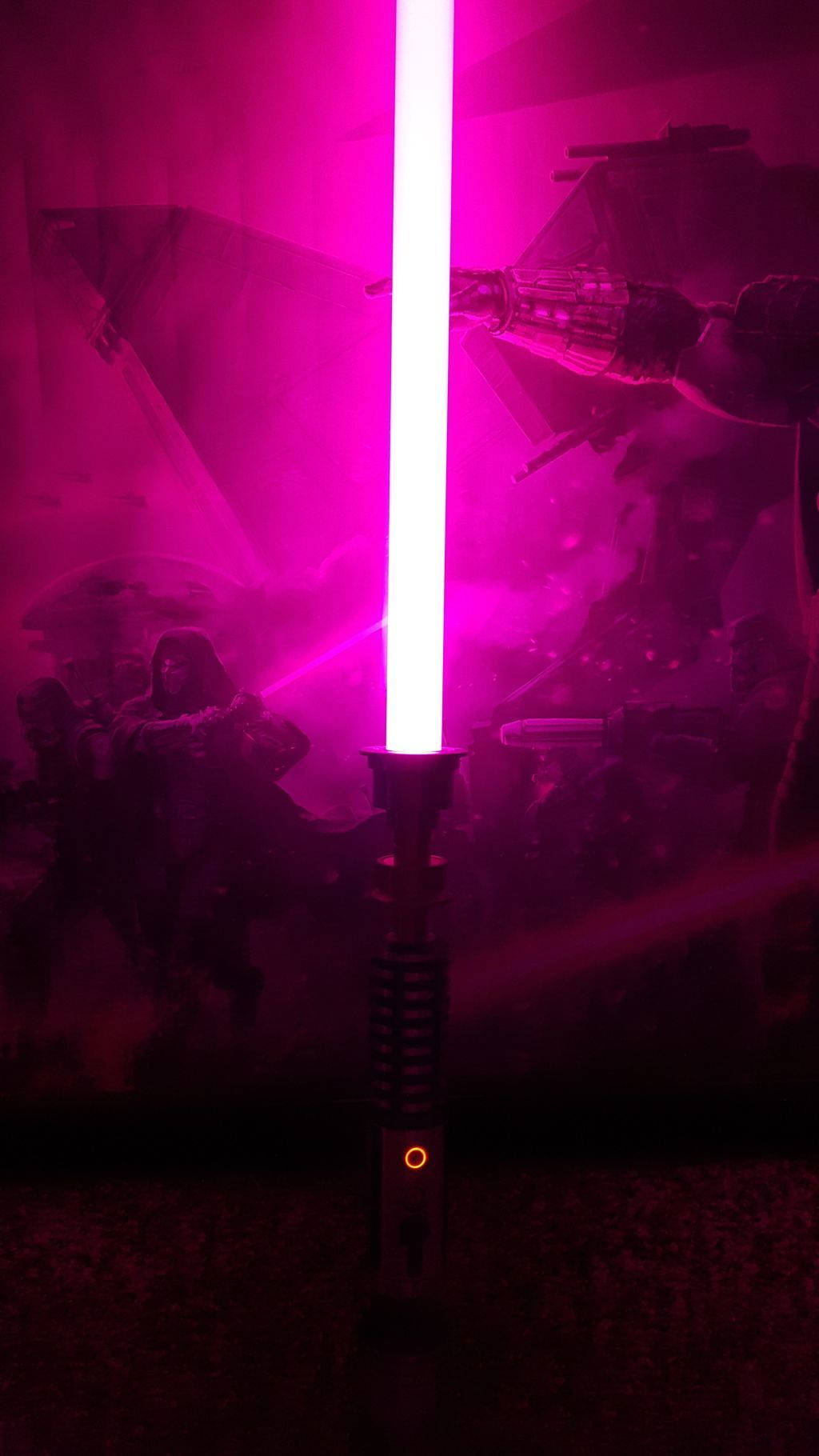 Purple Lightsaber Neon Glow Wallpaper