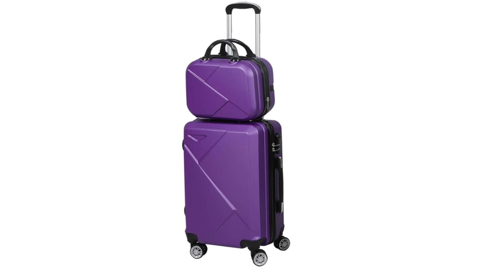 Purple Luggage Seton White Background Wallpaper