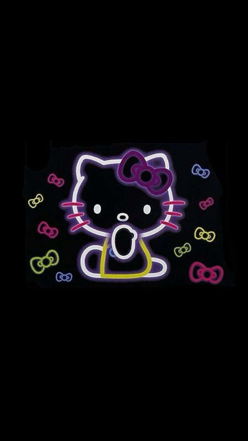 Purple Neon Hello Kitty Wallpaper