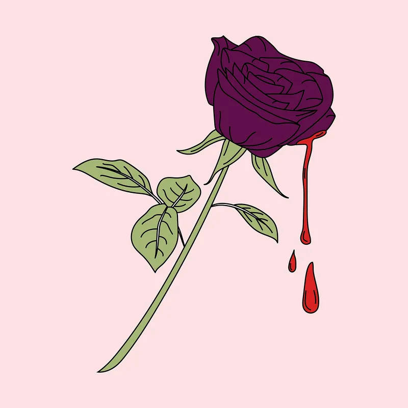 Purple Rose Drip Vector Art Wallpaper