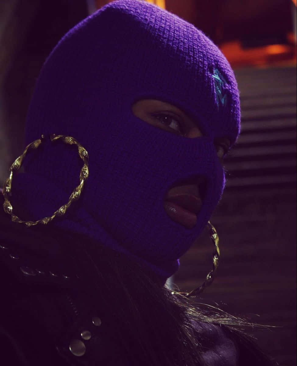 Purple Ski Mask Glamour Wallpaper