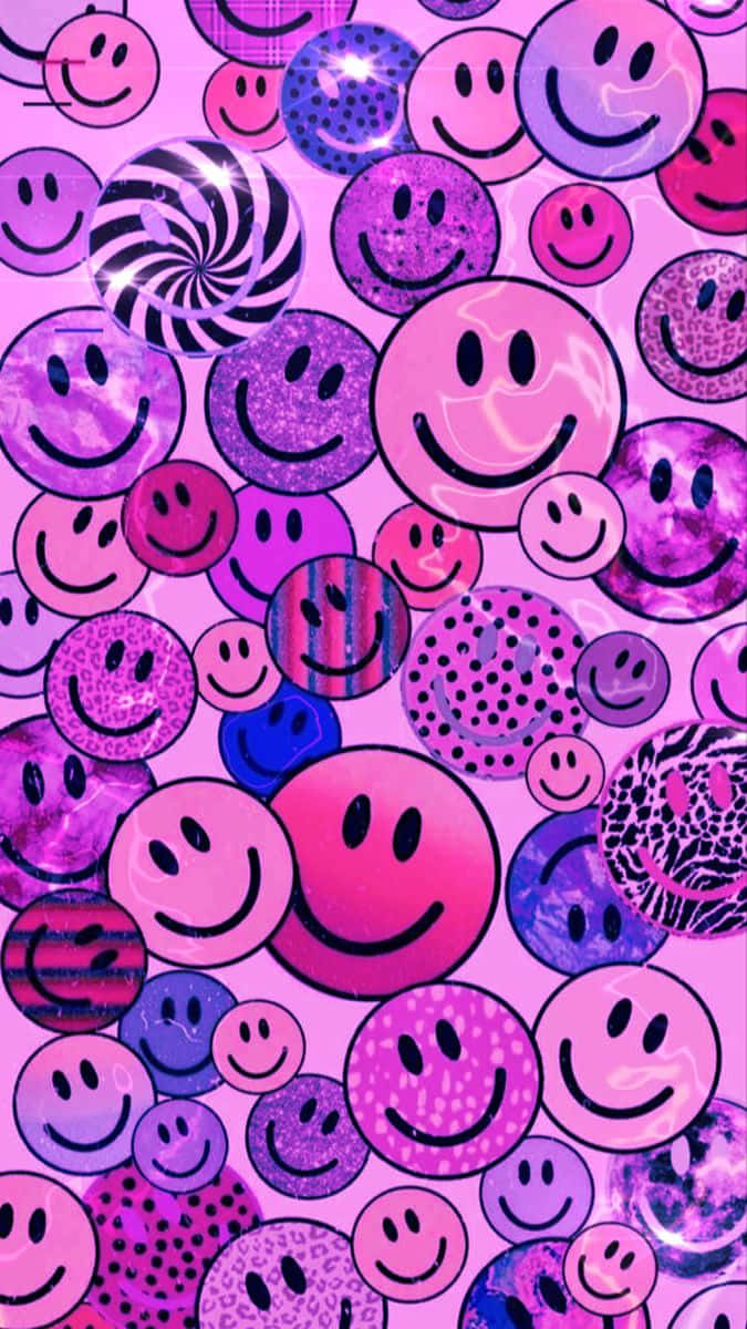 Purple Smiley Face Pattern.jpg Wallpaper