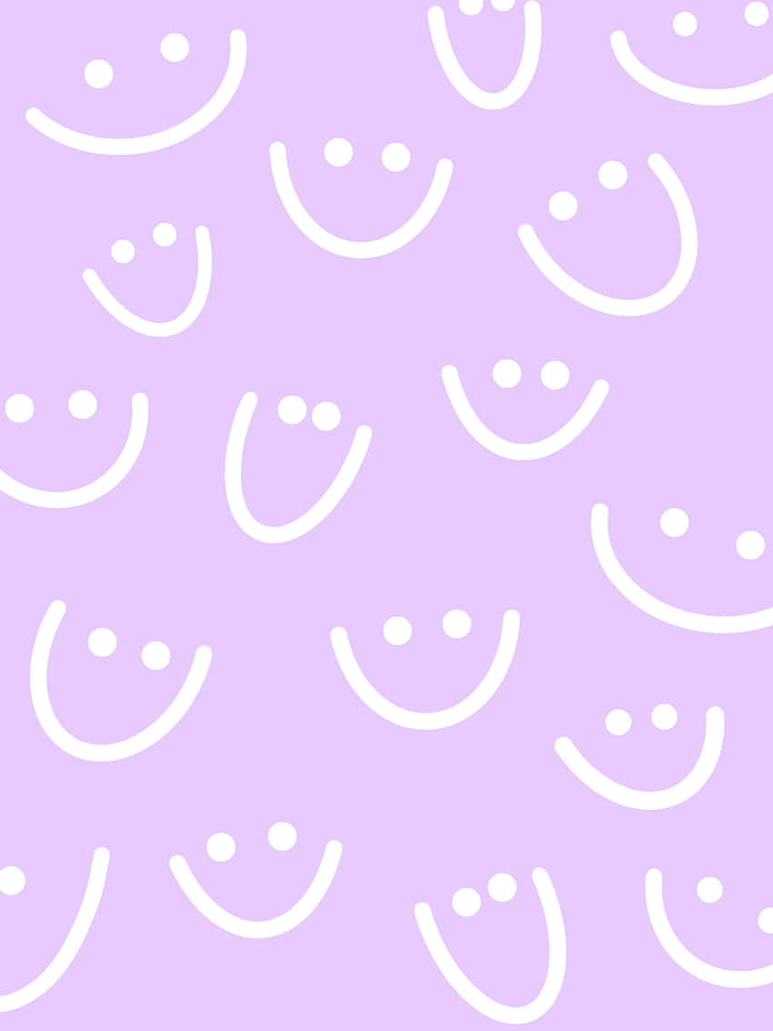 Purple Smiley Face Pattern Wallpaper