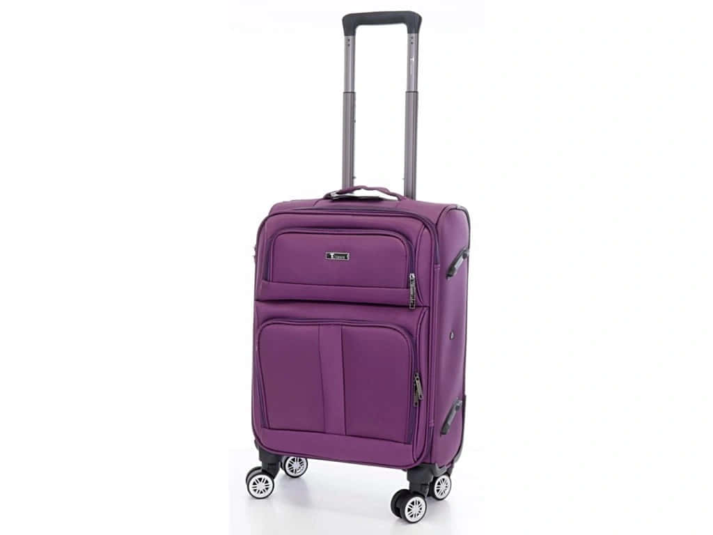 Purple Wheeled Carry On Suitcase Wallpaper