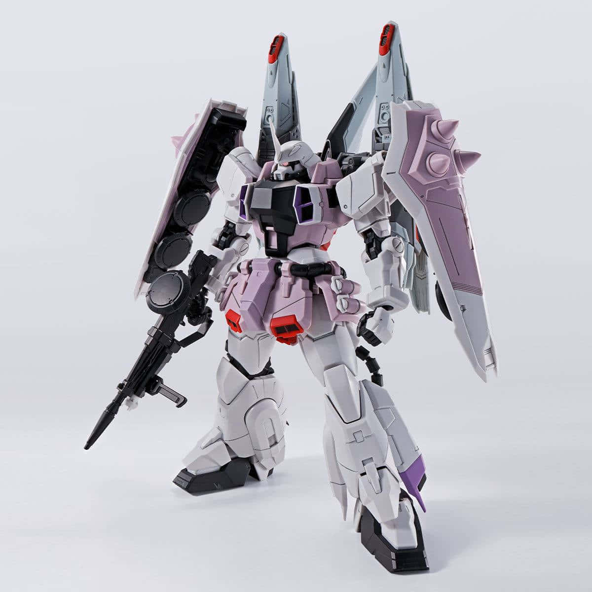 Purple White Mecha Model Standing Wallpaper