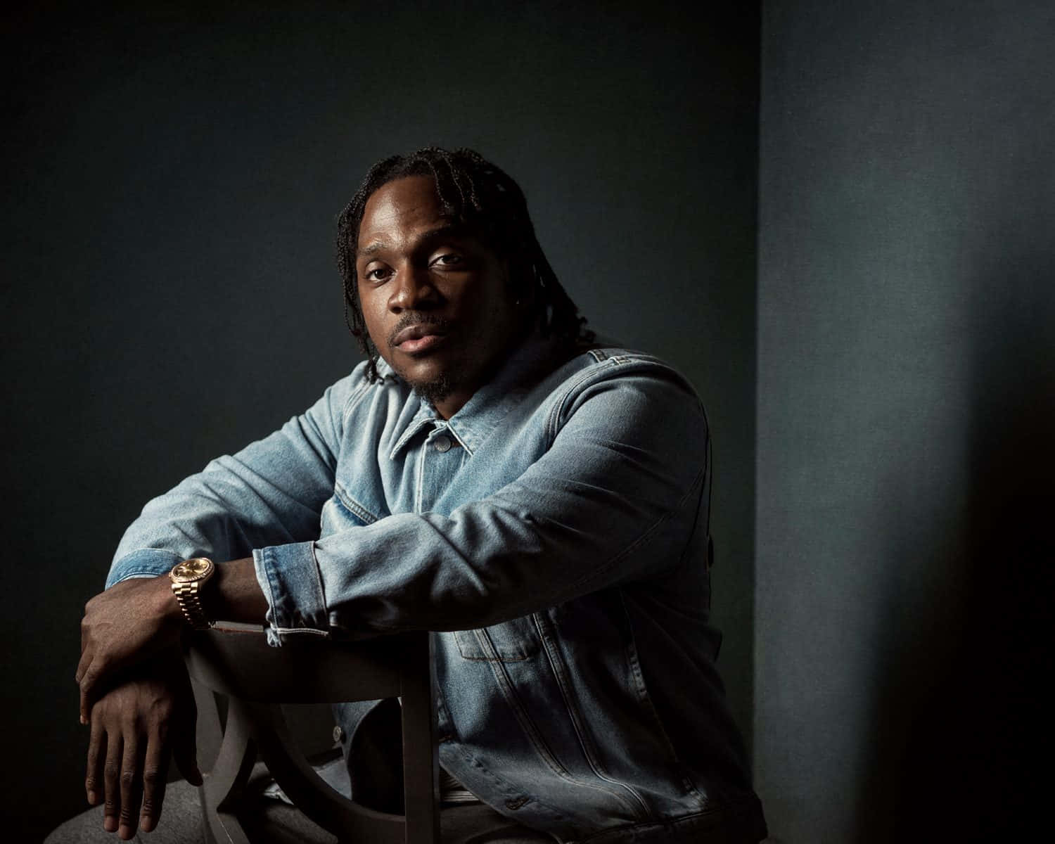 Pusha T Denim Jacket Portrait Wallpaper