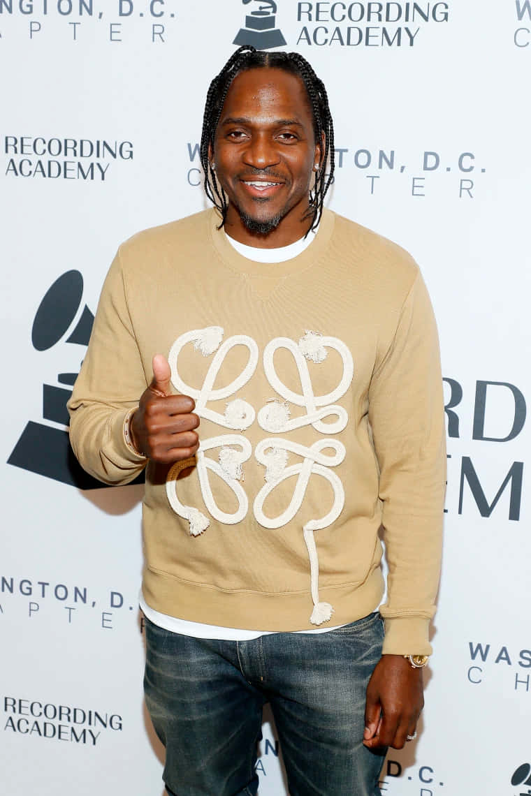 Pusha T Thumbs Upat Event Wallpaper