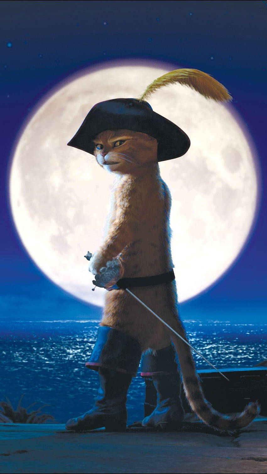 Puss In Boots Big Moon Wallpaper