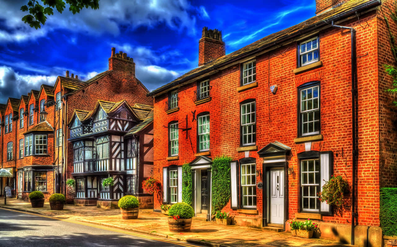 Quaint Norwich Street U K Wallpaper