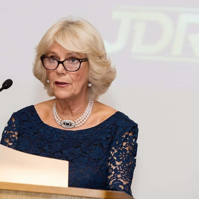 Queen Camilla Delivering Speech At Jdrf Event Wallpaper