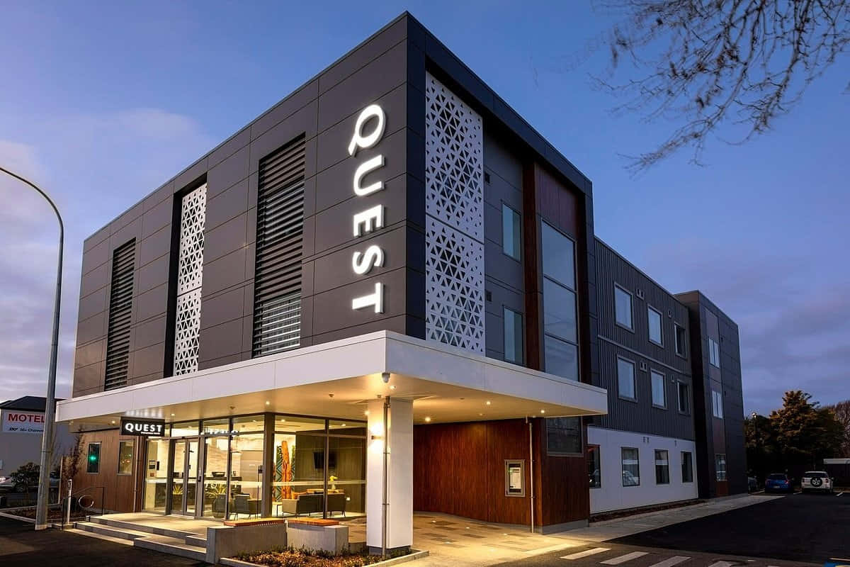 Quest Hotel Palmerston North Dusk Exterior Wallpaper