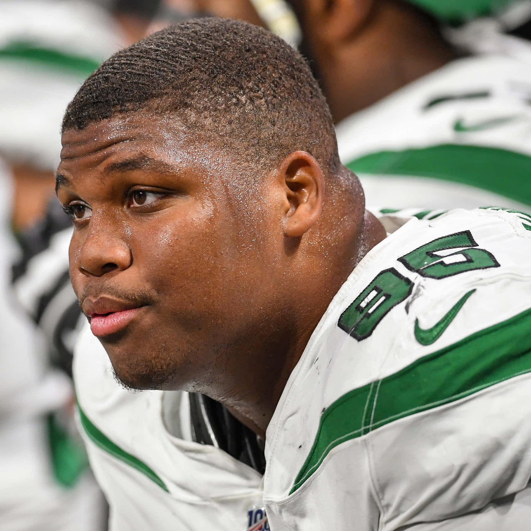 Quinnen Williams New York Jets Sideline Portrait Wallpaper