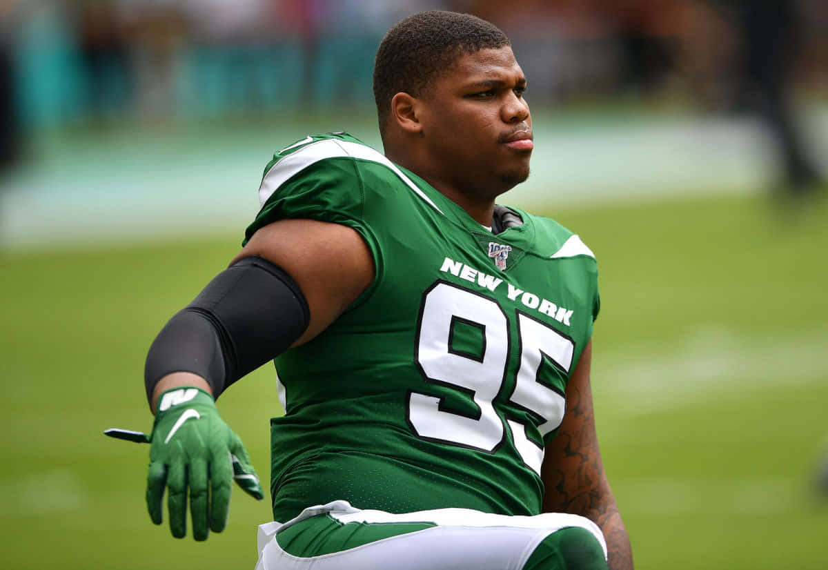 Quinnen Williams New York Jets95 On Field Wallpaper