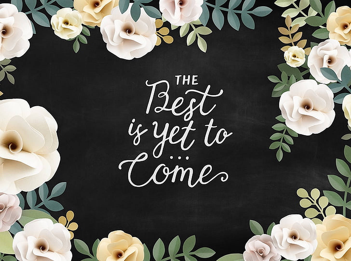 Quote In Dark Floral Background Wallpaper