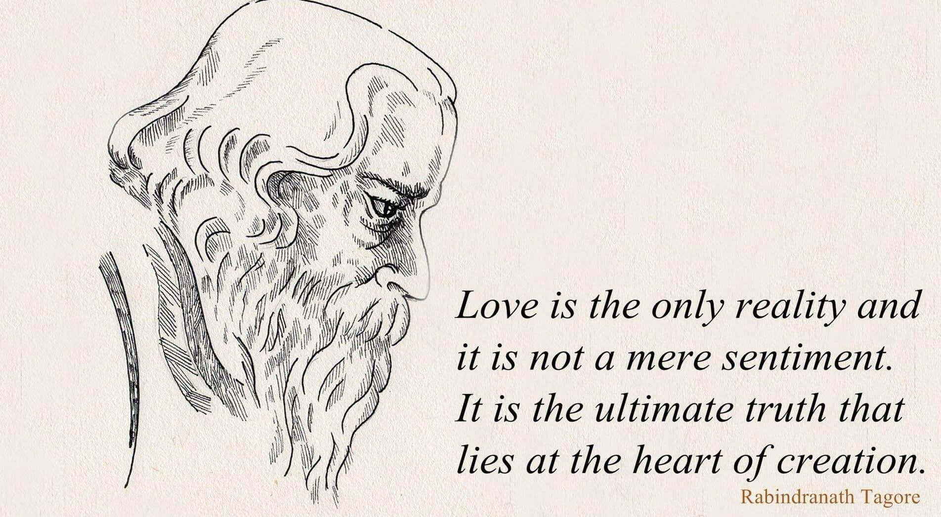 Rabindranath Tagore Sketchand Quote Wallpaper