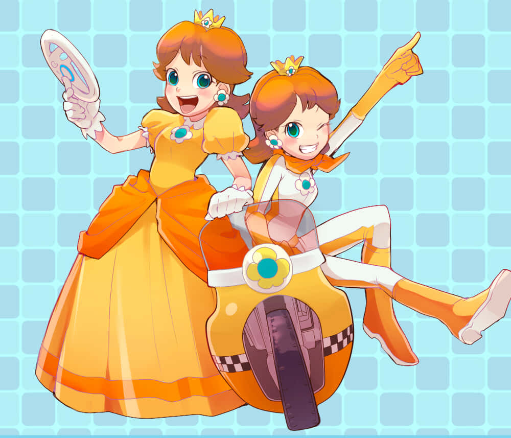 Radiant Princess Daisy In Her Vibrant Dress Wallpaper