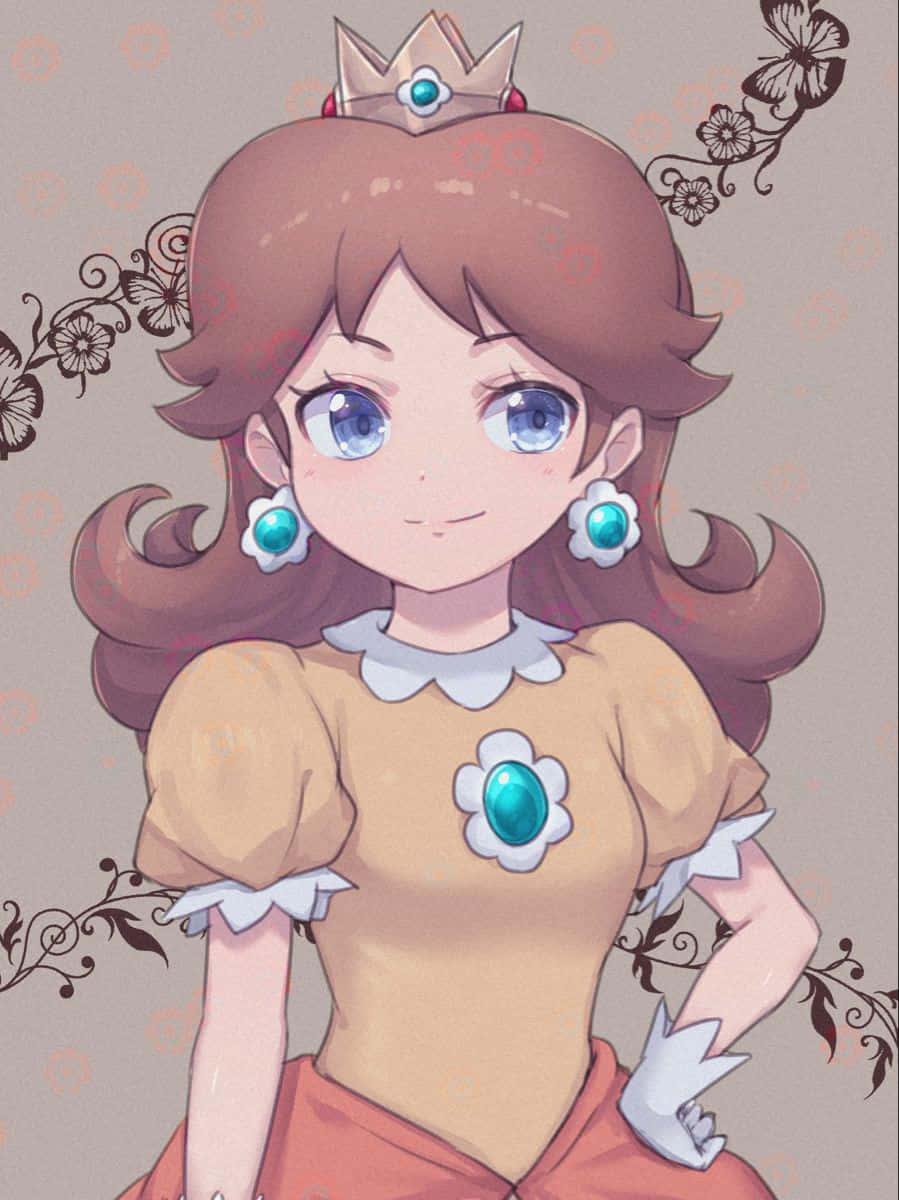 Radiant Princess Daisy Smiling Wallpaper