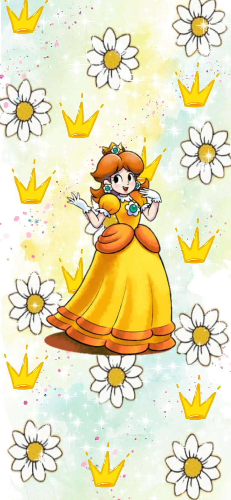 Radiant Princess Daisy Striking A Playful Pose Wallpaper