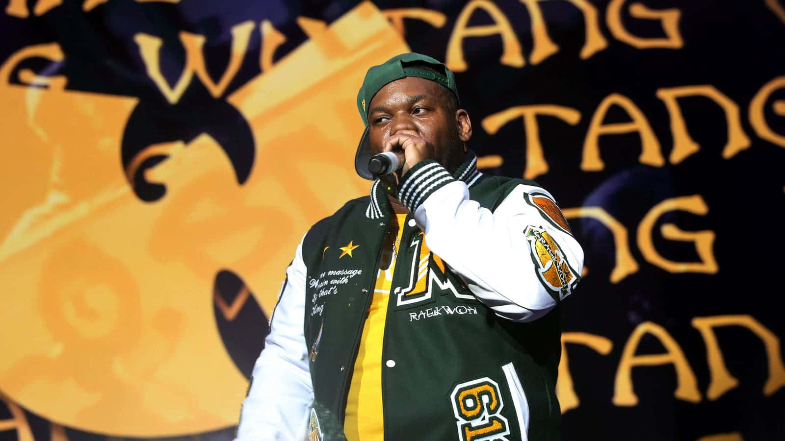 Raekwon Performing Live Wu Tang Backdrop Wallpaper