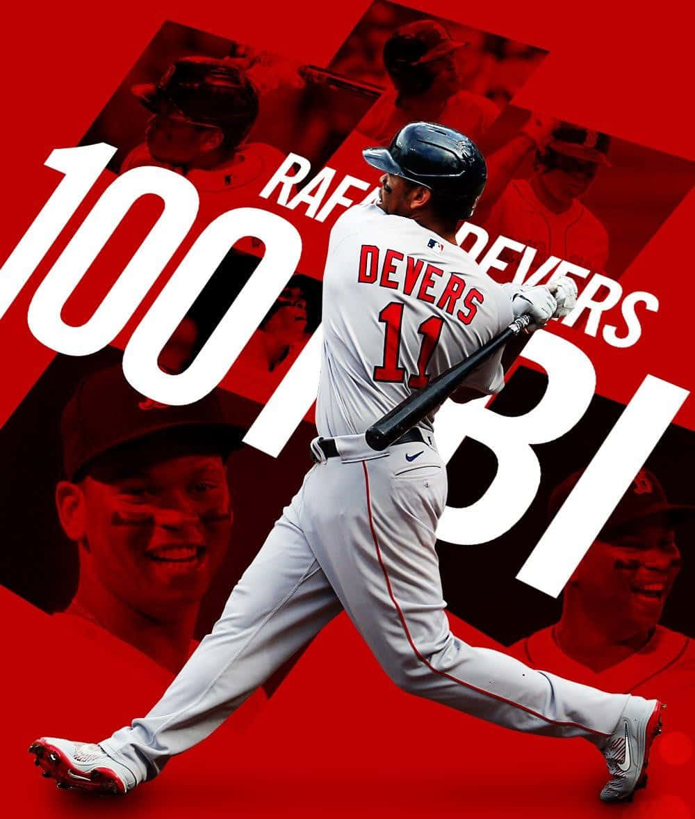 Rafael Devers100 R B I Celebration Wallpaper