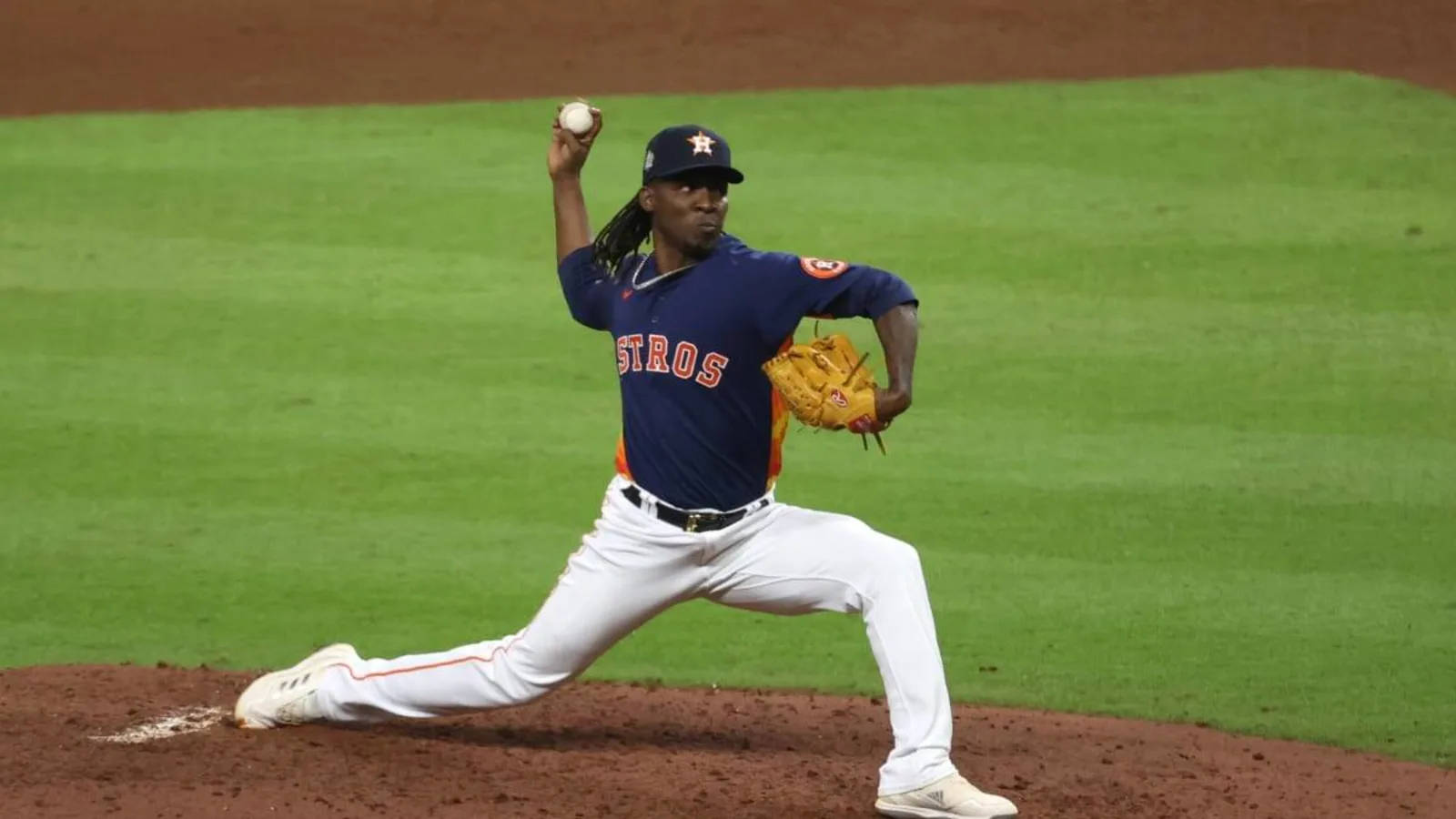 Rafael Montero Navy Blue Astros Uniform Wallpaper