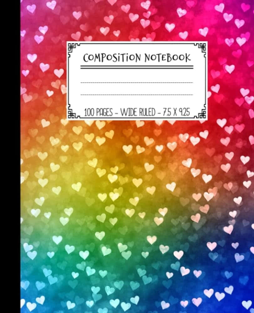 Rainbow Hearts Composition Notebook Cover Wallpaper