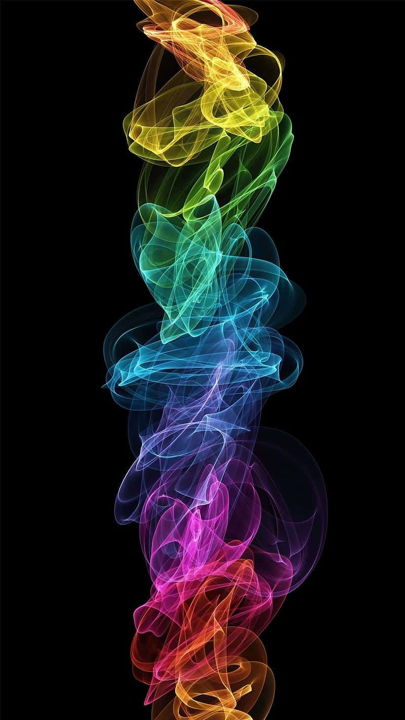 Rainbow Smoke On Black Background Wallpaper