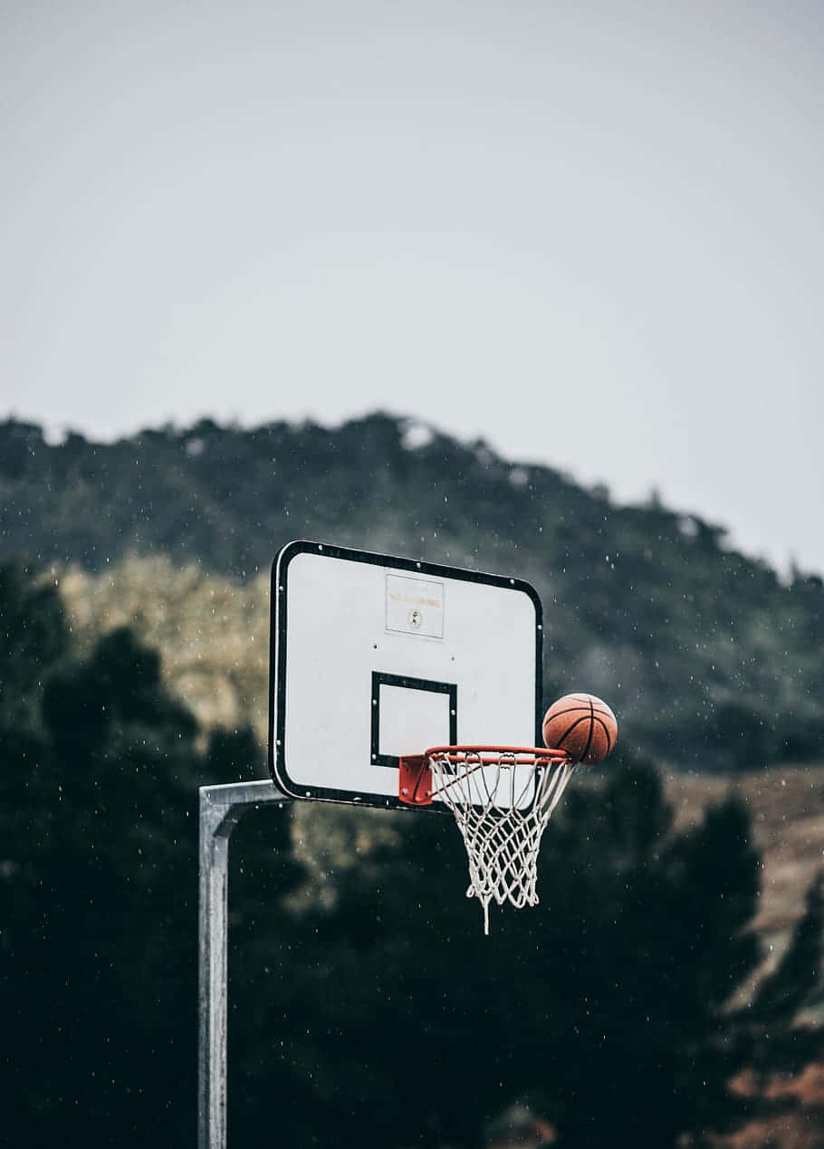 Rainy Day Basketball Goal Wallpaper