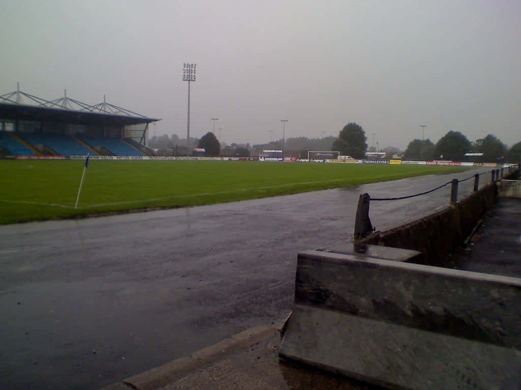 Rainy Football Stadium Lisburn U K Wallpaper