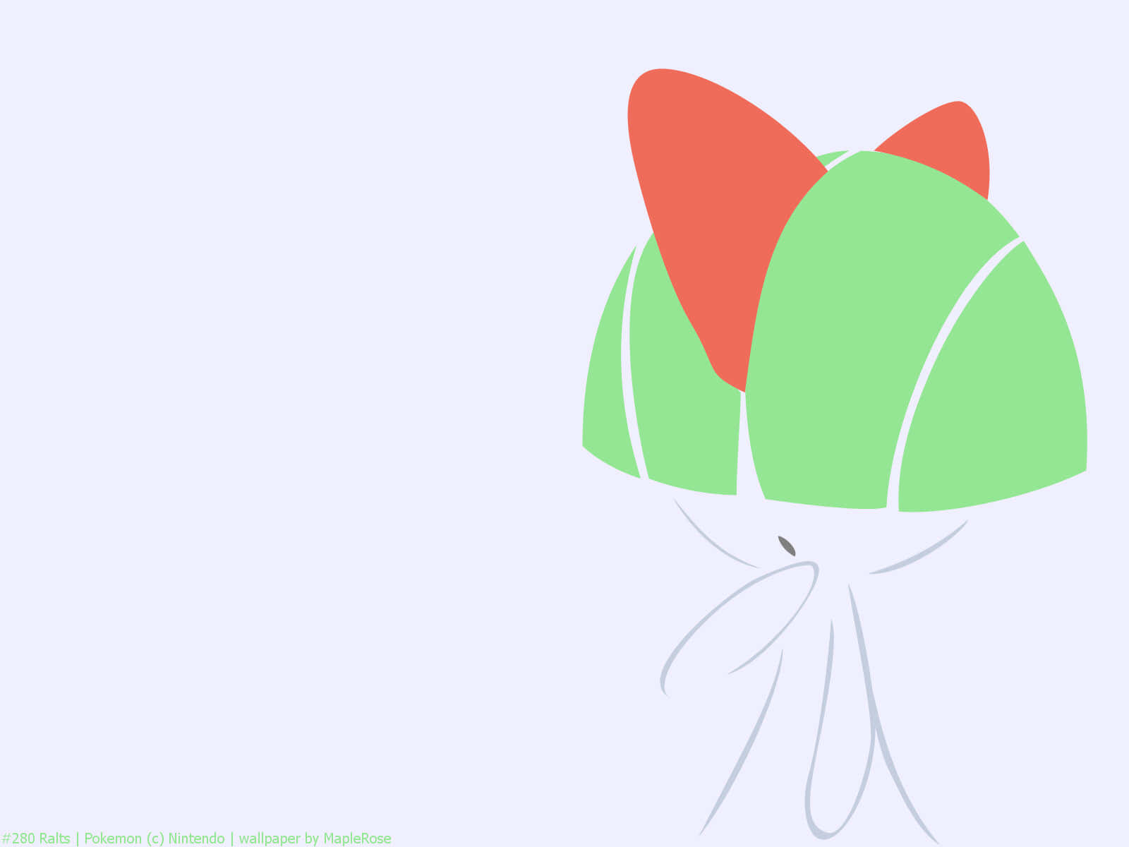 Ralts In Bluish White Background Wallpaper