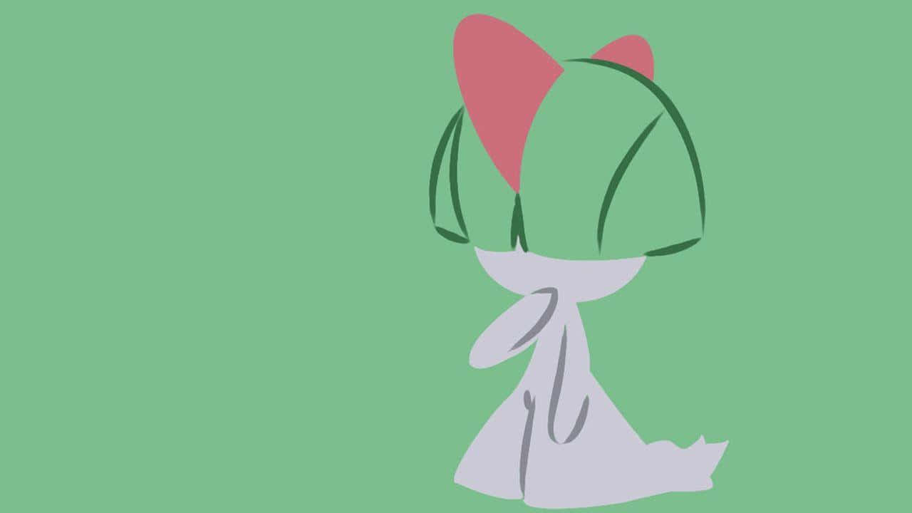 Ralts In Light Green Background Wallpaper