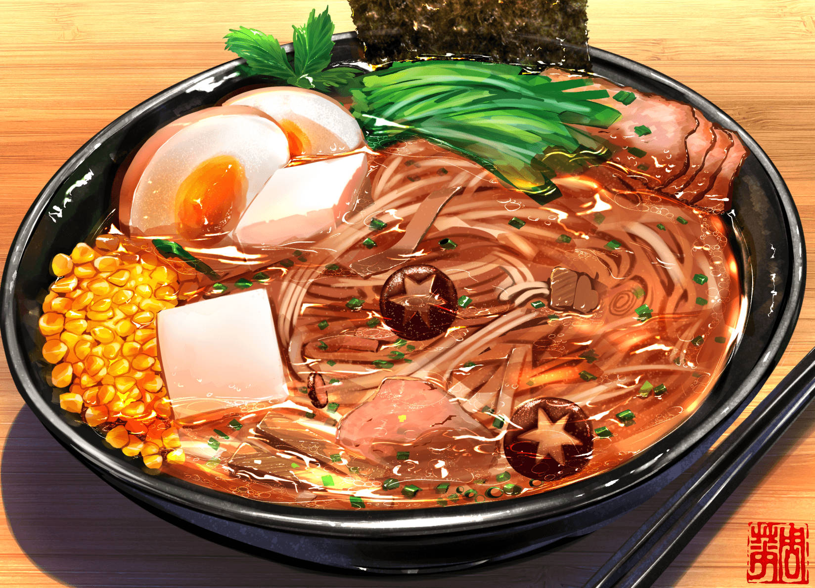 Ramen Japanese Food Art Wallpaper