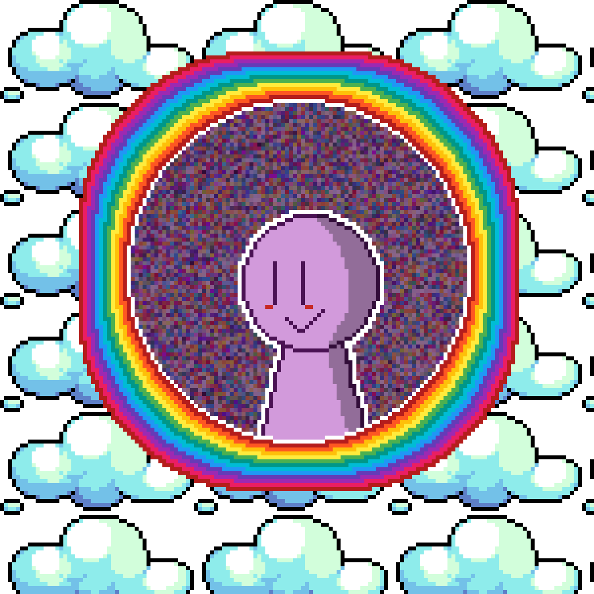 Random Pfp Rainbow With Clouds Wallpaper