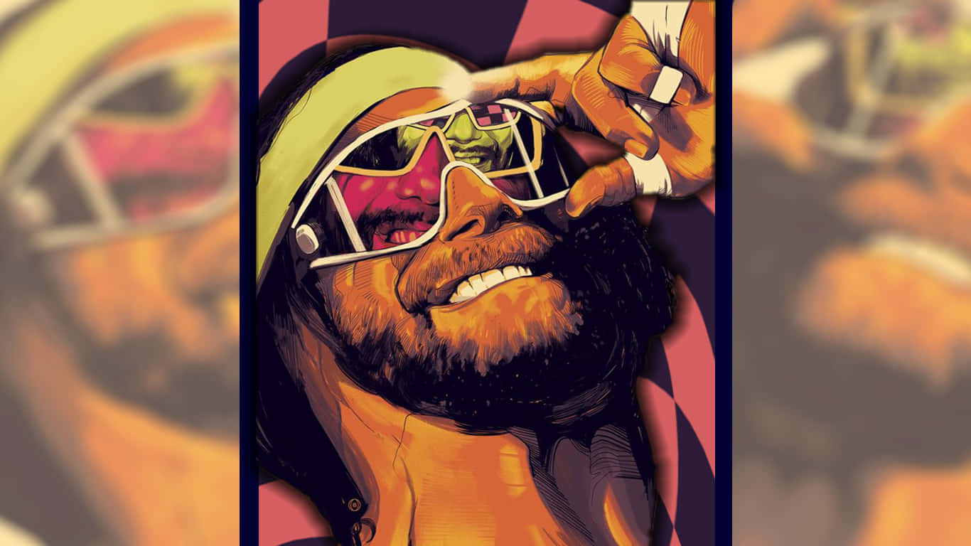 Randy Savage Wrestler Vector Art Wallpaper