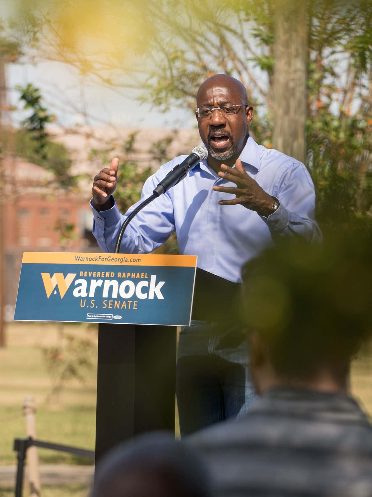 Raphael Warnock Outdoor Campaign Wallpaper