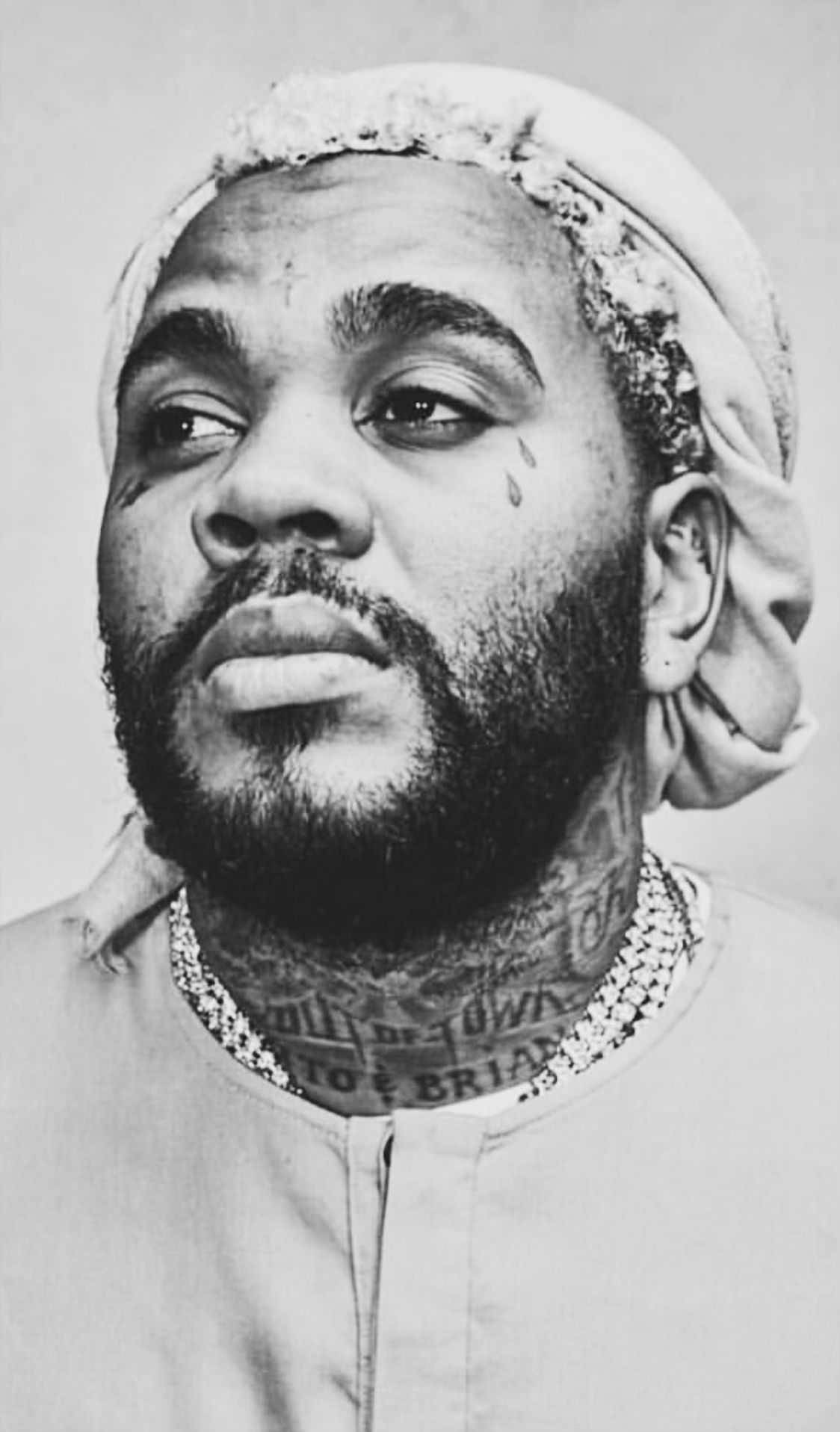 Rapper Kevin Gates Monochrome Portrait Wallpaper