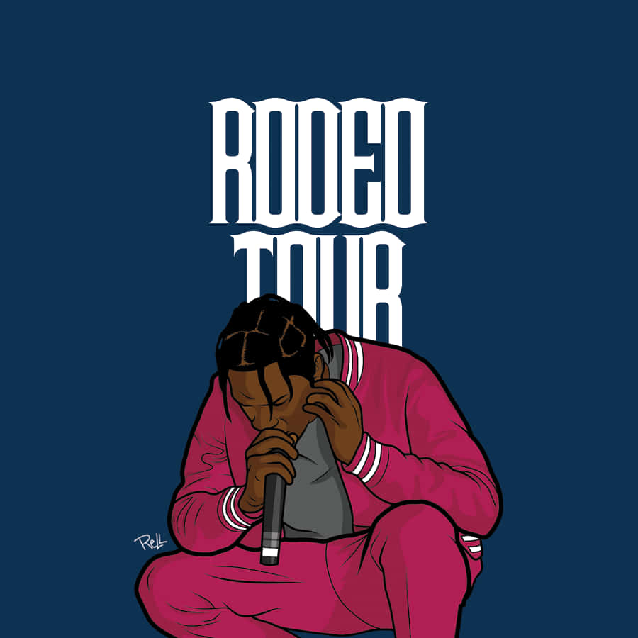 Rapper Travis Scott In Cartoon Form Wallpaper