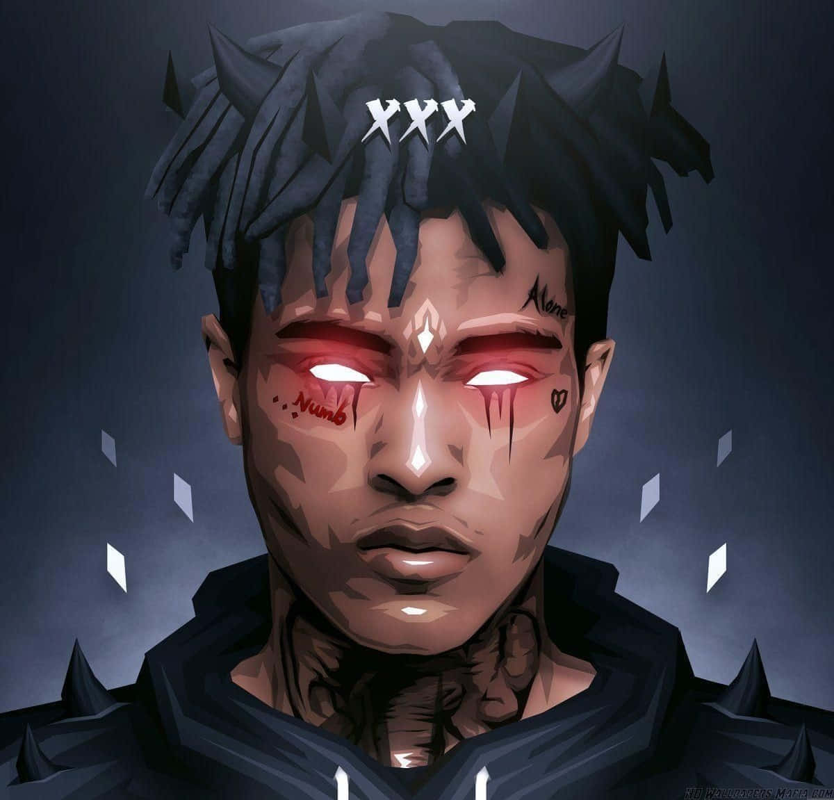 Rapper Xxxtentacion With His Signature Blue Hair Wallpaper