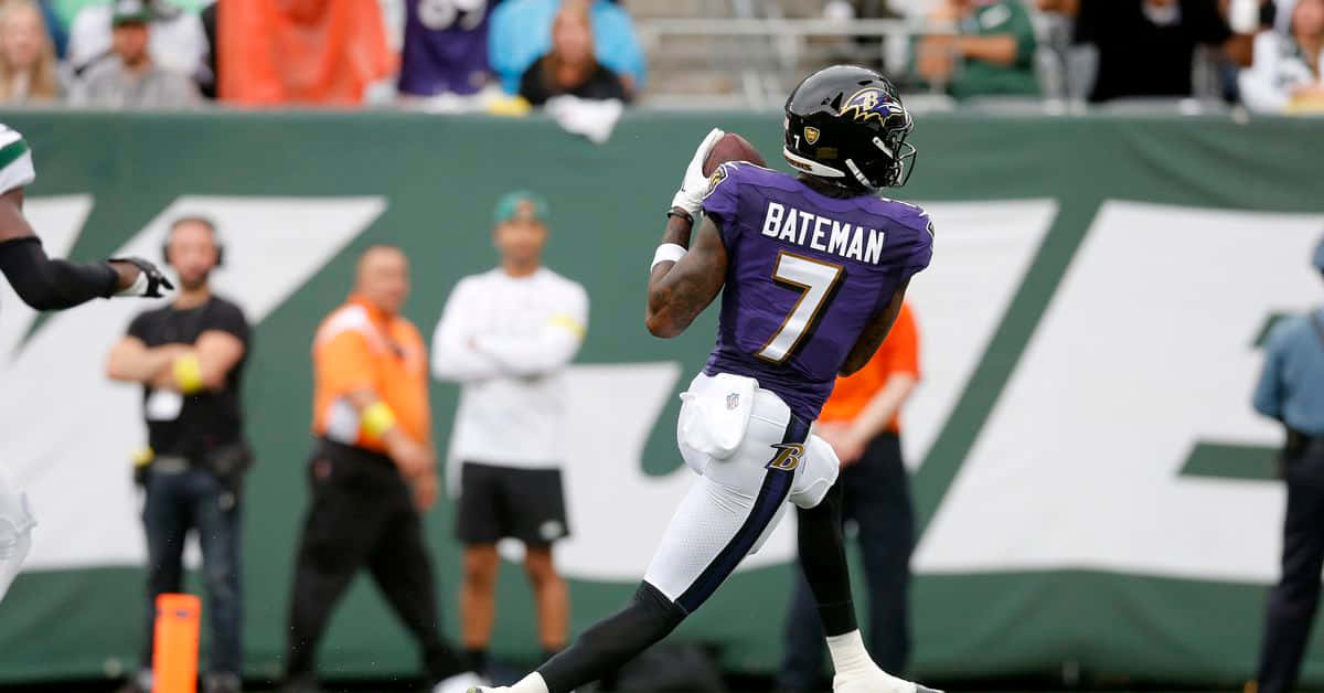 Rashod Bateman Baltimore Ravens Game Action Wallpaper