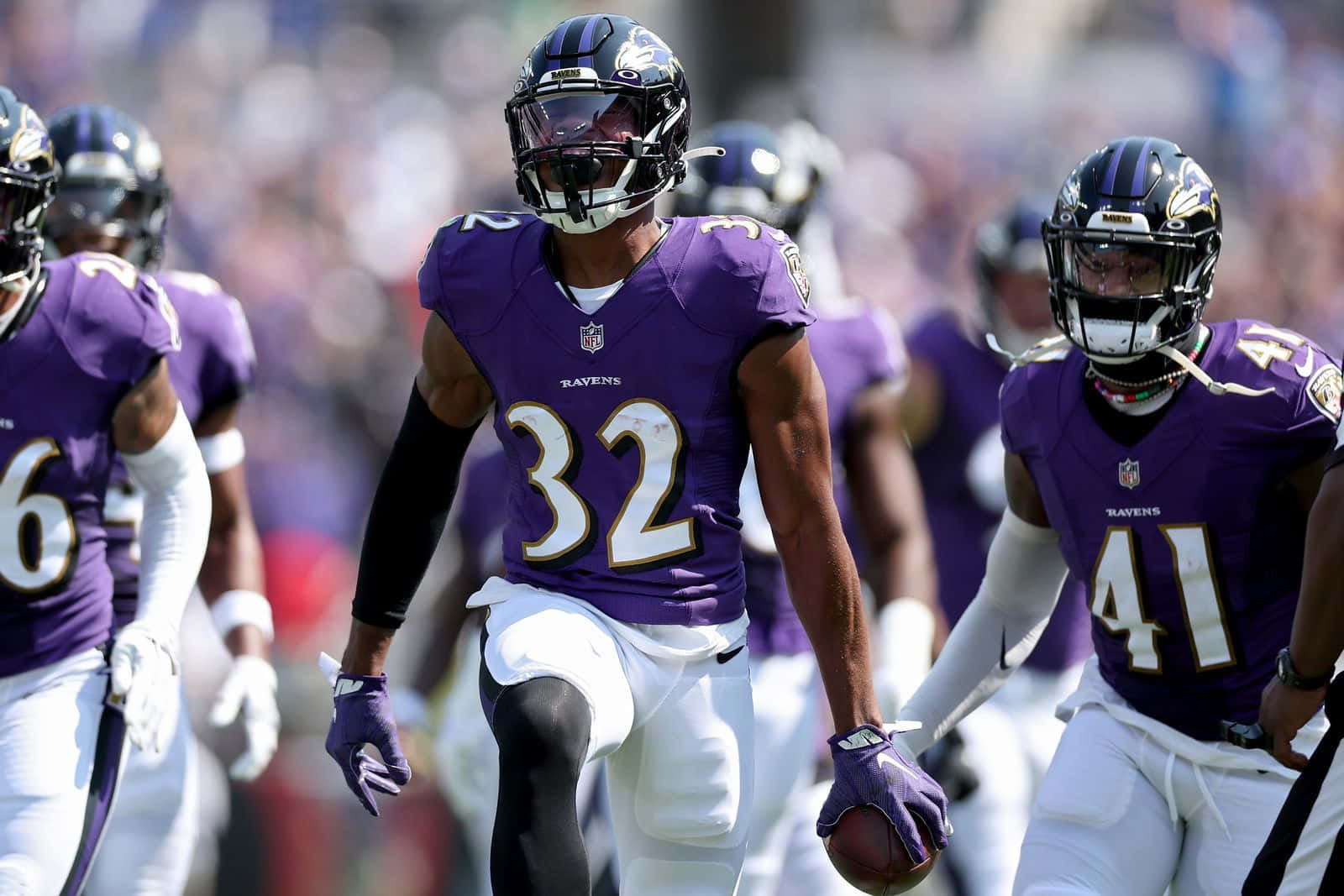 Ravens Defensive Backsin Action Wallpaper