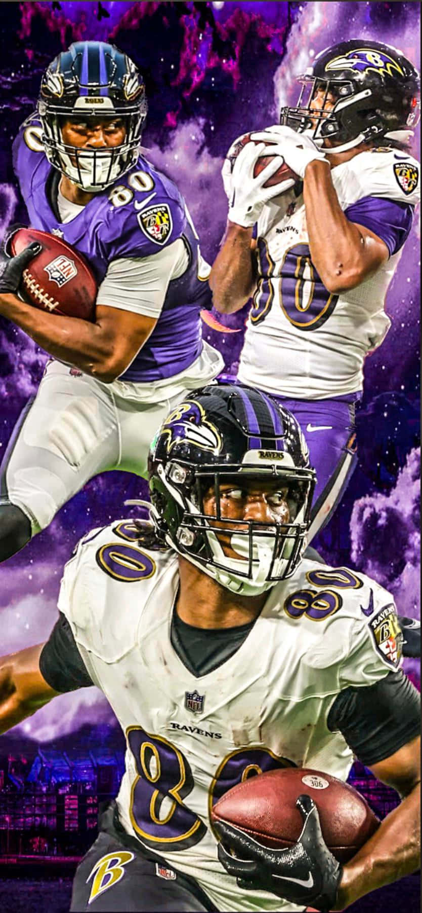 Ravens_ Trio_ Action_ Collage Wallpaper